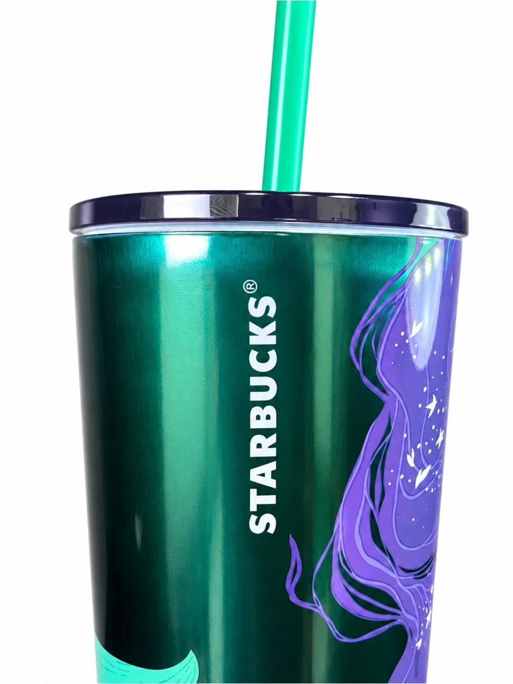 Starbucks 2025 Siren Mermaid Green Purple 24 Oz Cold Cup Tumbler w/ Straw